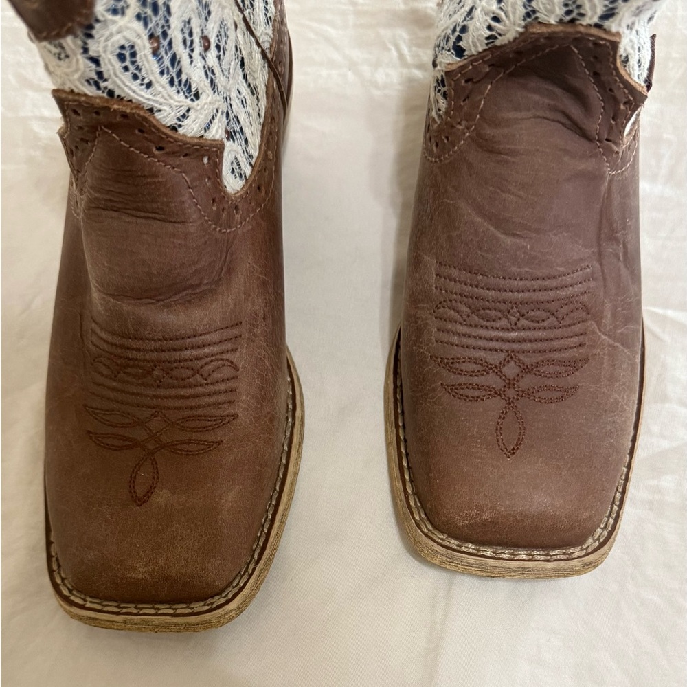 Justin Gypsy Kids Cowboy Boots – Brown Western Leather – Size 5B - Picture 3 of 8